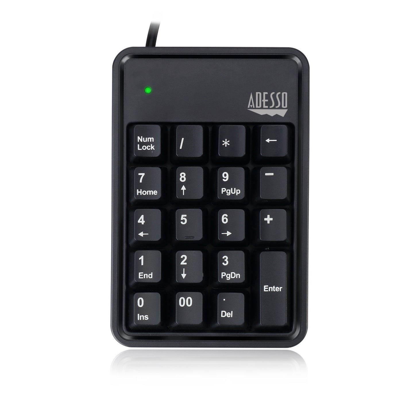 AKB-600HB - Adesso 19-KEY USB NUMERIC KEYPAD BUILT-IN 3-PORT USB HUBS DURABLE MECHNICAL