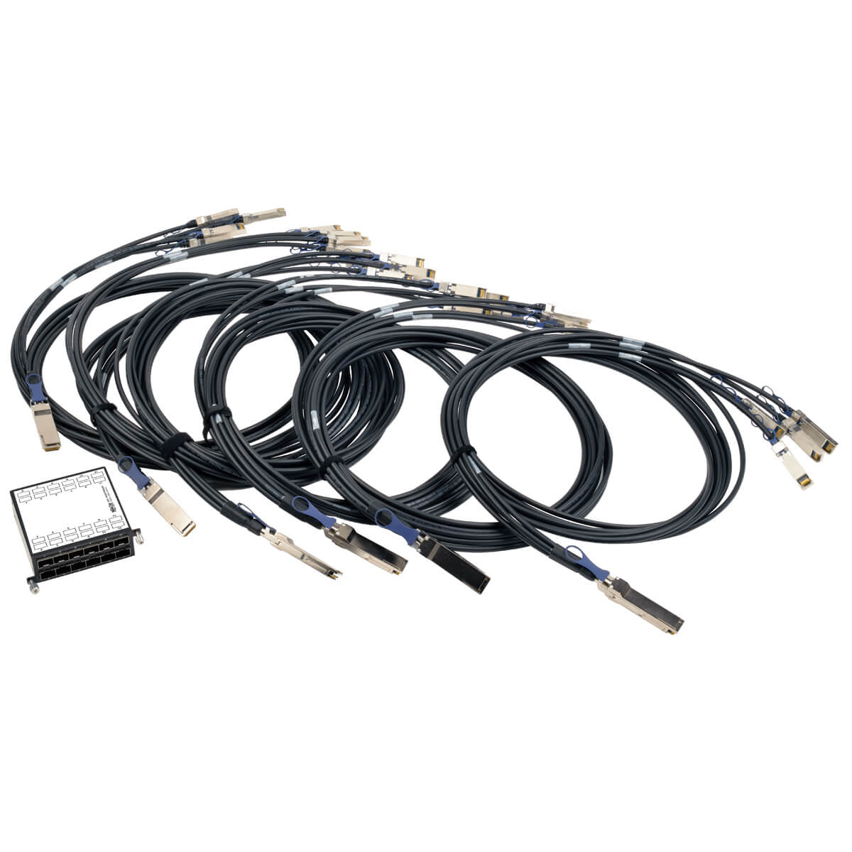 12-PORT SFP+ 10GBE PASS THROUGH CASSETTE 6 QSFP+ TO 4XSFP+CABLES