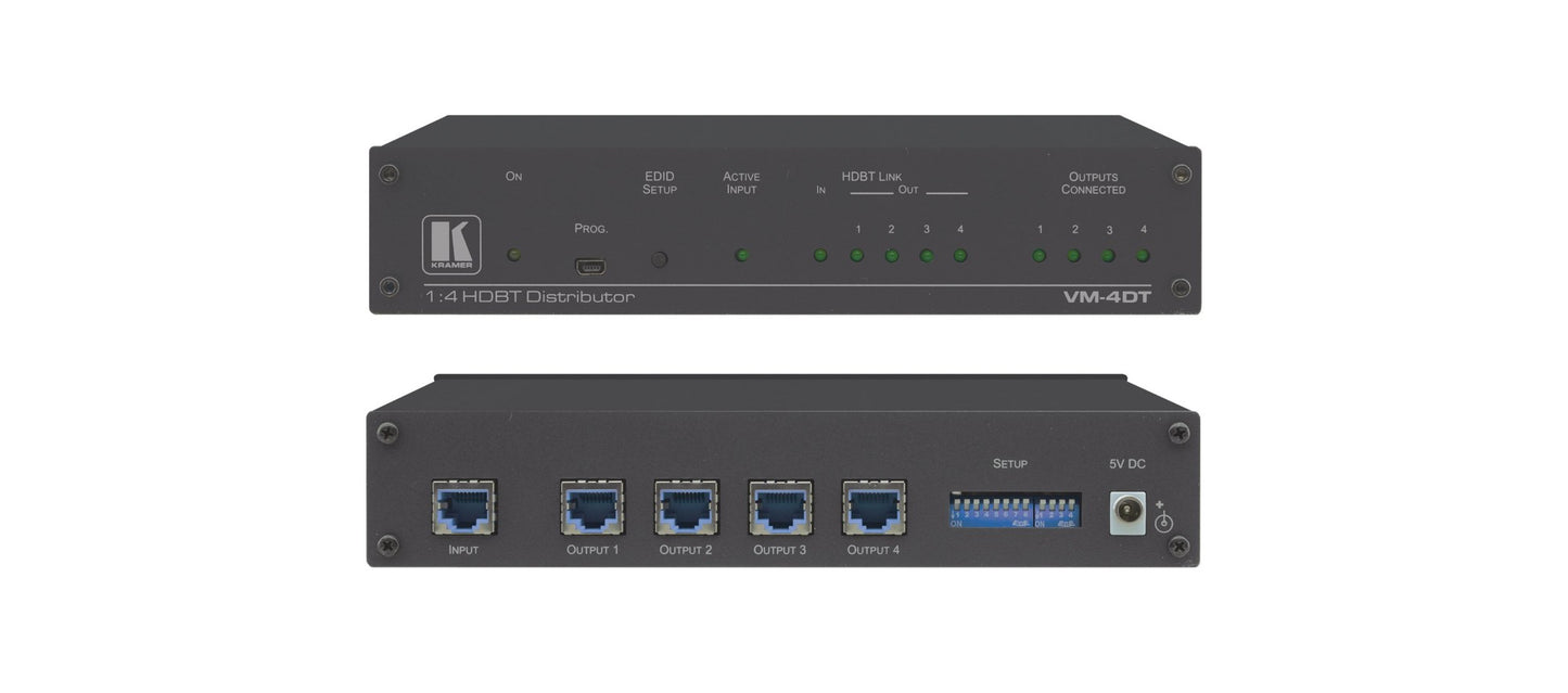 10-8046301090 - Kramer Electronics VM-4DT IS A HIGH-QUALITY, LONG-REACH 4K@60HZ (4:2:0) HDBASET EXTENDER DISTRIBUTO