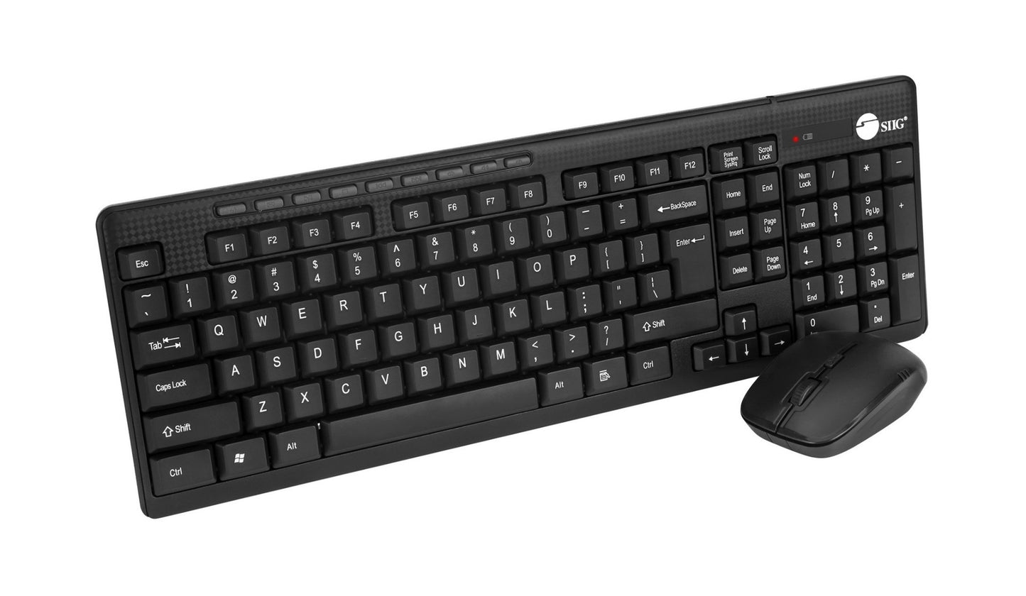 JK-WR0T12-S1 - Siig STANDARD SIZE 102KEY WIRELESS KEYBOARD WITH 3BUTTON WIRELESS OPTICAL MOUSE