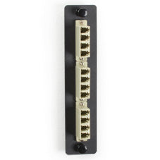 LOW-DENSITY MULTIMODE FIBER ADAPTER PANEL - CERAMIC SLEEVE, (6) LC DUPLEX, BEIGE