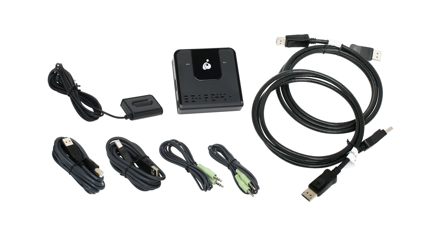 GCS62DP - iogear THE 2-PORT DISPLAYPORT KVM SWITCH WITH AUDIO AND DISPLAYPORT 1.2 CONNECTIONS BRE