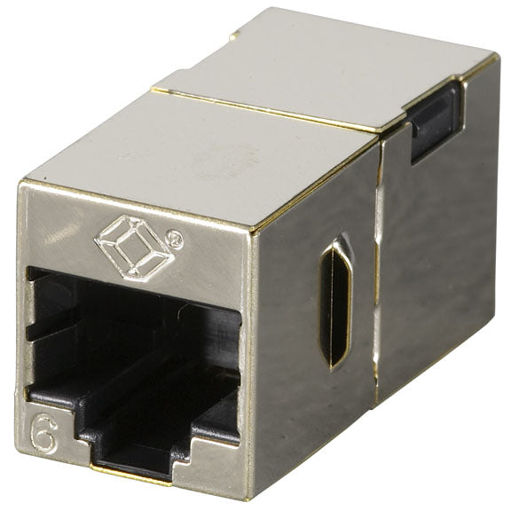 CAT6 COUPLER - SHIELDED, STRAIGHT-PIN, OFFICE SILVER, 10-PACK, GSA, TAA