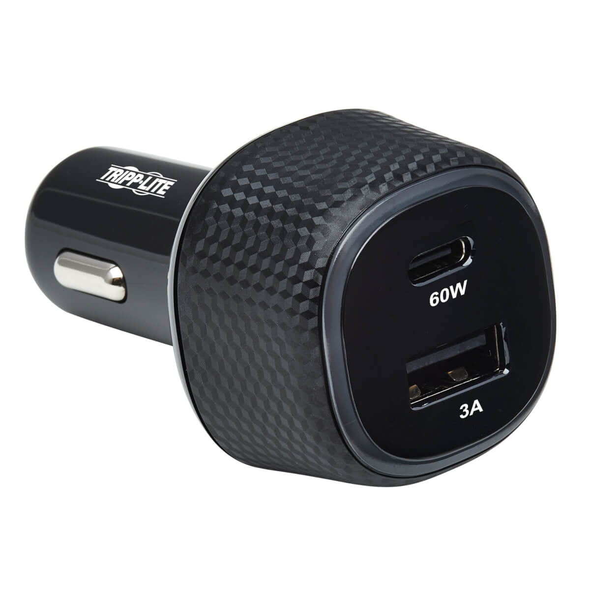 U280-C02-63W-1B - Tripp Lite USB CAR CHARGER DUAL-PORT 63W MAX CHARGING USB C USB-A BLACK