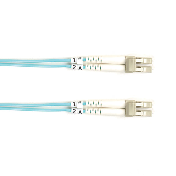 FO10G-001M-LCLC - Black Box OM3 50/125 MULTIMODE FIBER OPTIC PATCH CABLE - OFNR PVC LC TO LC AQUA 1-M