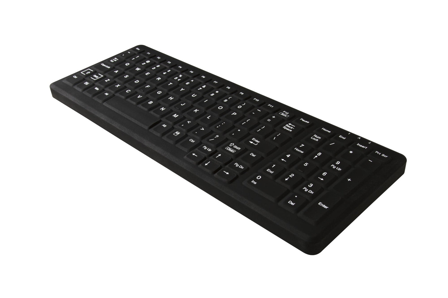 KBA-CK103S-BNUW-US - TG3 Electronics CLEANABLE SEALED BLACK KEYBOARD 103 KEY W/ WHITE BACKLIGHTING. WITHSTANDS