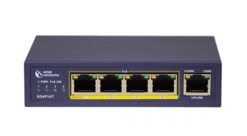 SG4P1AT - Amer Networks 5 PORT 10/100/1000 MBPS GIGABIT ETHERNET DESKTOP OR WALL MOUNTABLE SWITCH SWITCH