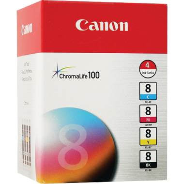 0620B010 - Canon CLI 8 COLOR INK TANK - (BLACK, YELLOW, CYAN, MAGENTA) - FOR PRO9000, PRO9000 MAR