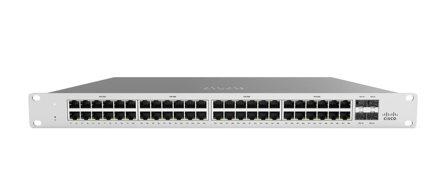 Cisco Meraki MS120-48FP Managed L2 Gigabit Ethernet (10/100/1000) Power over Ethernet (PoE) 1U Gray