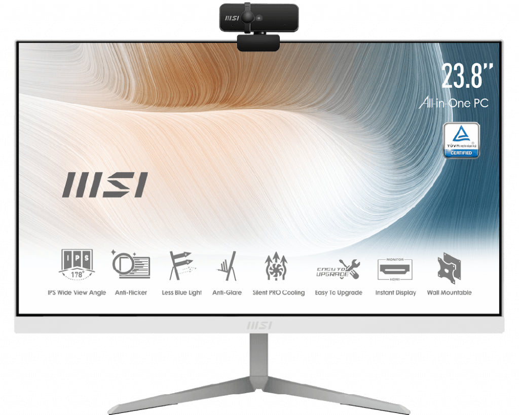 MSI Modern ModAM24111M256 Intel® Core™ i3 23.8" 1920 x 1080 pixels 8 GB DDR4-SDRAM 256 GB SSD All-in-One PC Windows 10 Home Wi-Fi 5 (802.11ac) Black