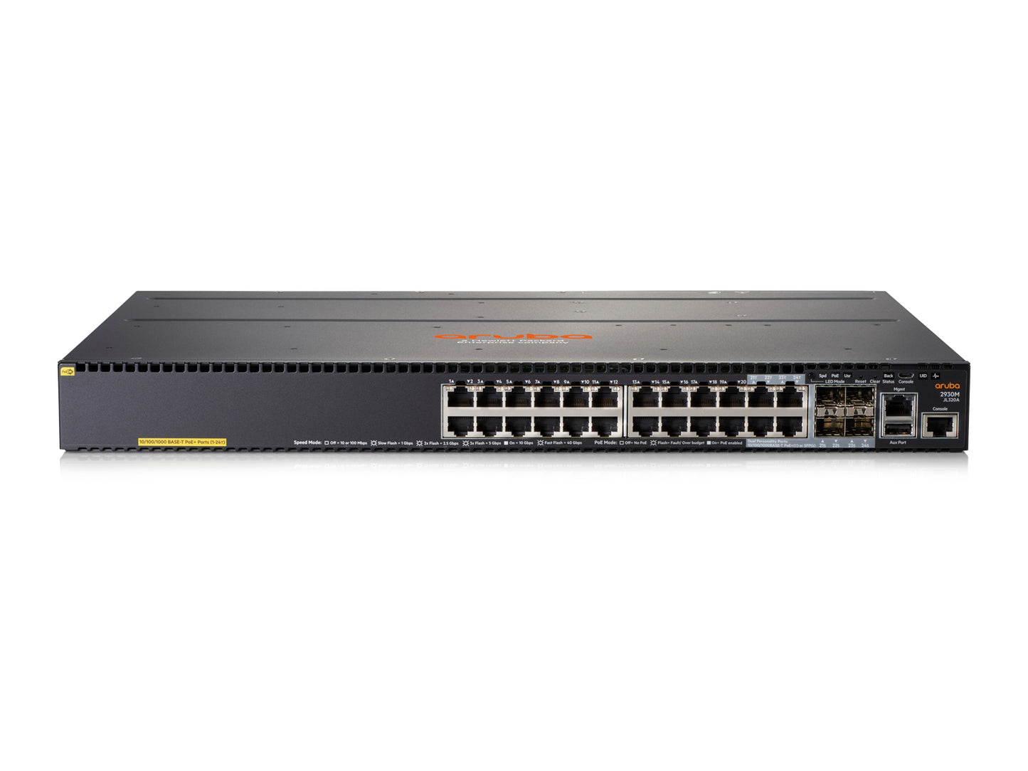 Aruba, a Hewlett Packard Enterprise company Aruba 2930M 24G PoE+ 1-slot Managed L3 Gigabit Ethernet (10/100/1000) Power over Ethernet (PoE) 1U Gray