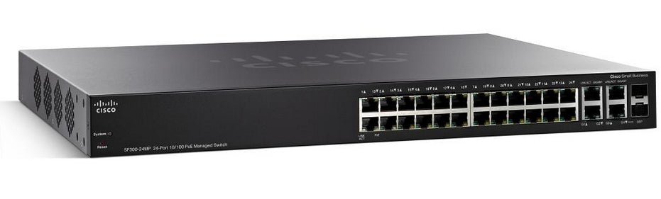Cisco SF300-24MP-K9EU, Refurbished Managed L3 Power over Ethernet (PoE) Black