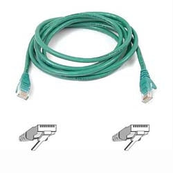 A3L980-25-GRN-S - Belkin 25FT CAT6 SNAGLESS PATCH CABLE, UTP, GREEN PVC JACKET, 23AWG, 50 MICRON, GOLD PL