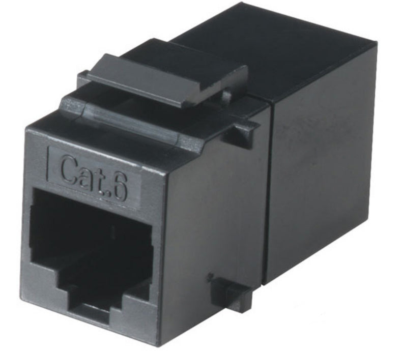 FM692 - Black Box CAT6 COUPLER - UNSHIELDED STRAIGHT-PIN OFFICE BLACK GSA TAA