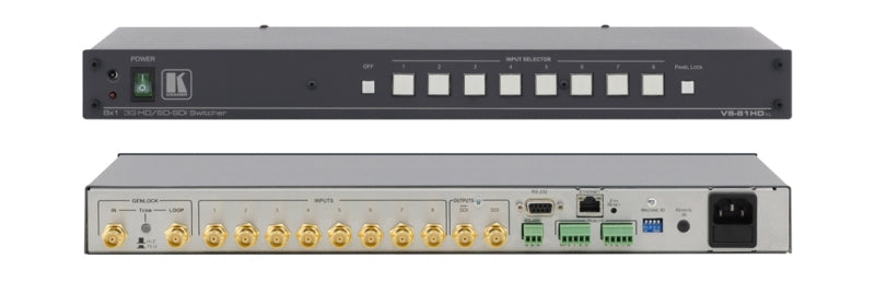 Kramer Electronics THE KRAMER VS-81HDXL IS A TRUE 8X1 SWITCHER FOR SD/HD/3G HD-SDI SIGNALS THAT LET