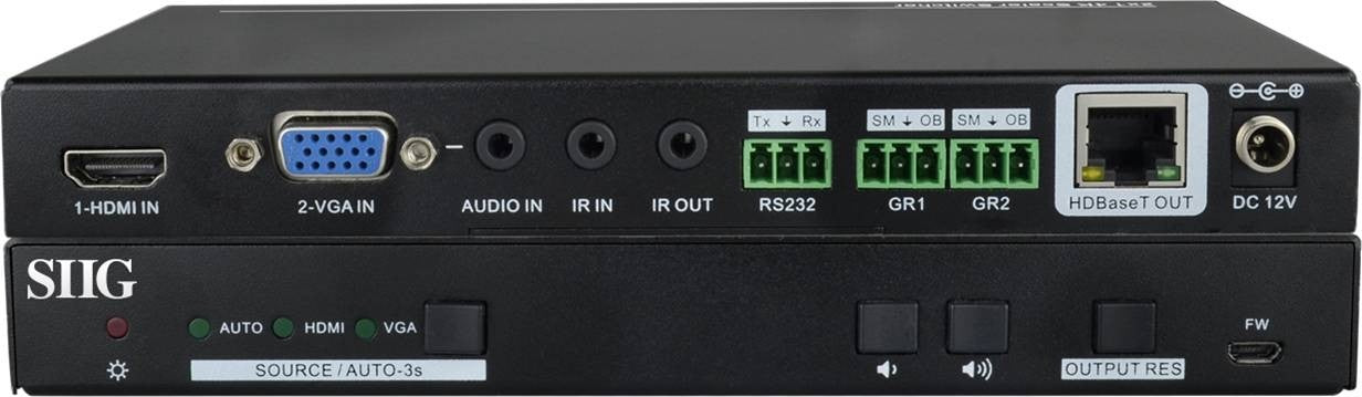 CE-H24211-S1 - Siig HDMI/VGA 2X1 HDBASET 4K SCALER SWITCHER. ALLOWS YOU TO SELECT AND SWITCH BETWEEN