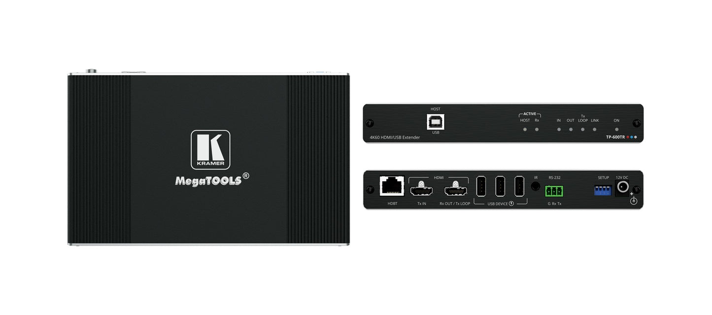 50-80572190 - Kramer Electronics TP-600TR.4K60 444 HDMI EXTENDER WITH USB, ETHERNET,RS 232,IR OVER LONG REACH HDB