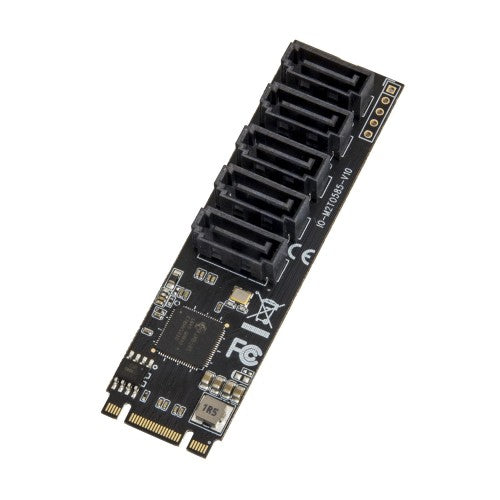SI-ADA40141 - SYBA PCI-EXPRESS 3.0 X2 M.2 (B+M KEY) TO 5 PORTS SATA 6G ADAPTER JMICRON JMB585