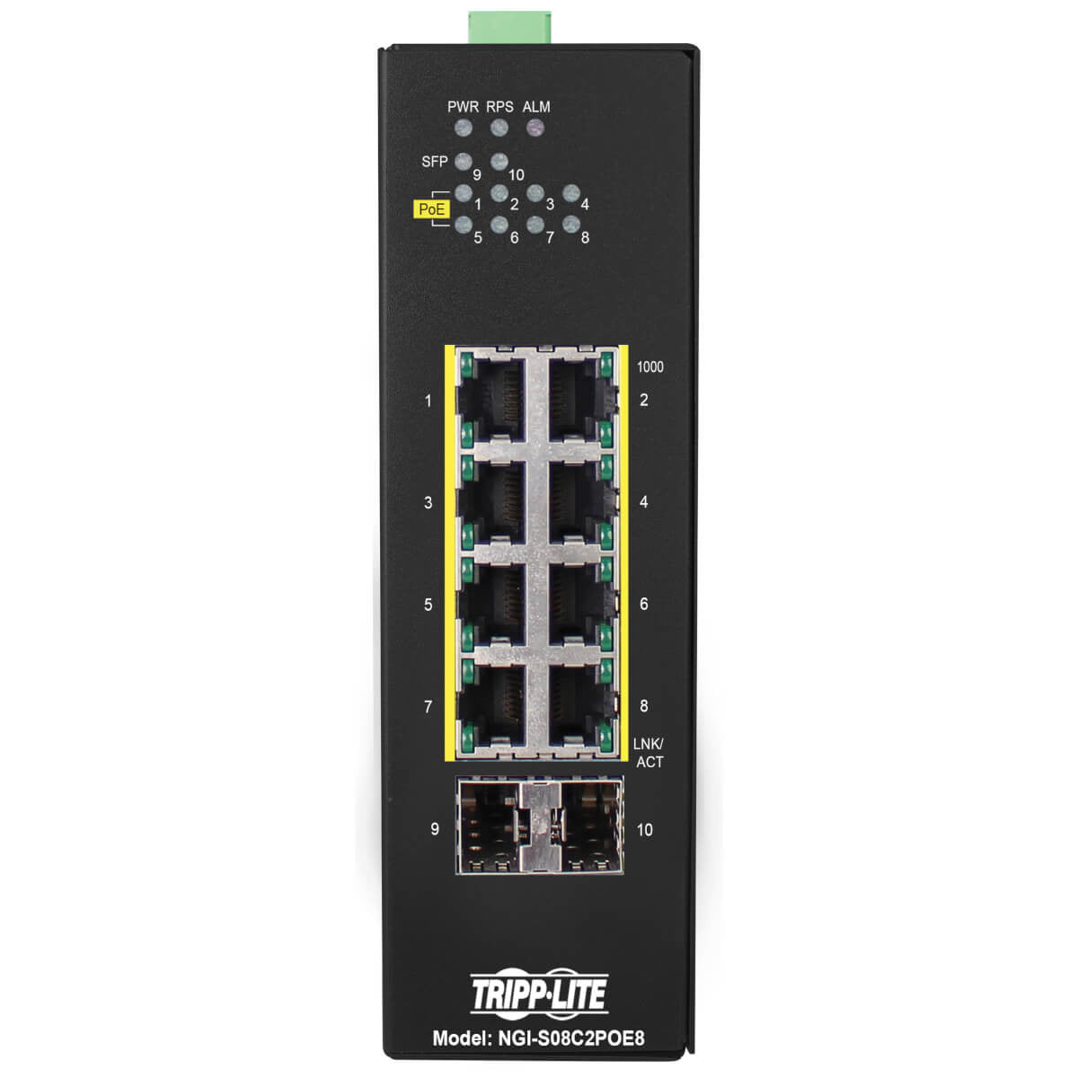 Tripp Lite NGI-S08C2POE8 network switch Managed Gigabit Ethernet (10/100/1000) Power over Ethernet (PoE) Black
