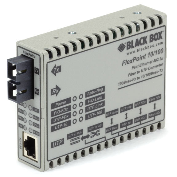 Black Box FLEXPOINT 10/100 BASETX network media converter 100 Mbit/s Multi-mode Internal Grey