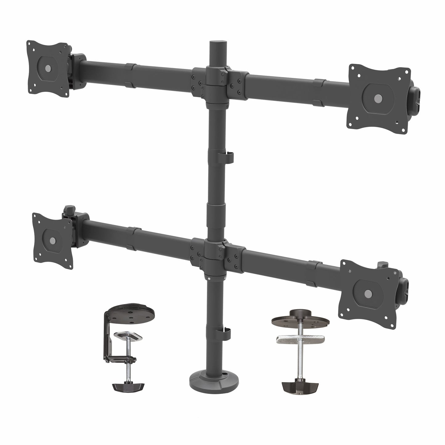 VESA 75X75/100X100MM HEAVY DUTY STEEL DESK MOUNT QUAD MONITOR ARM (2X2) SUPPORTS