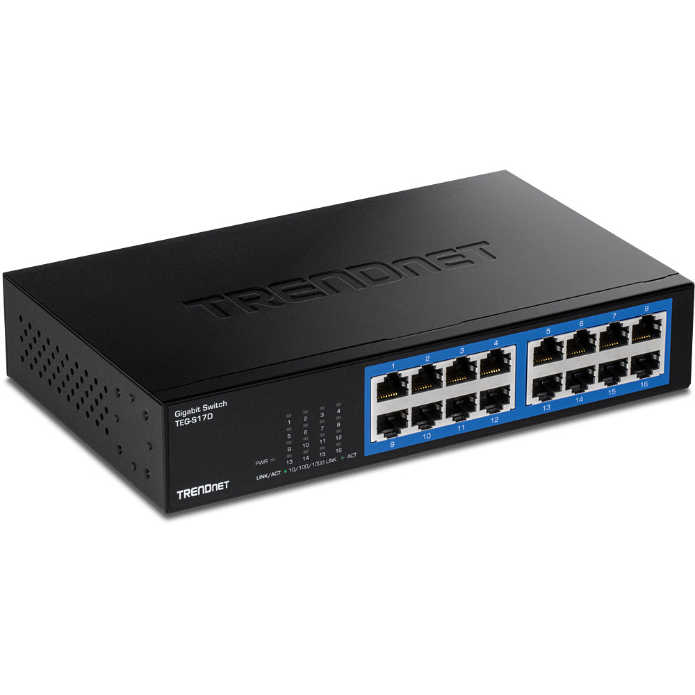 THE 16-PORT GIGABIT DESKTOP SWITCH, MODEL TEG-S17D, PROVIDES HIGH BANDWIDTH PERF