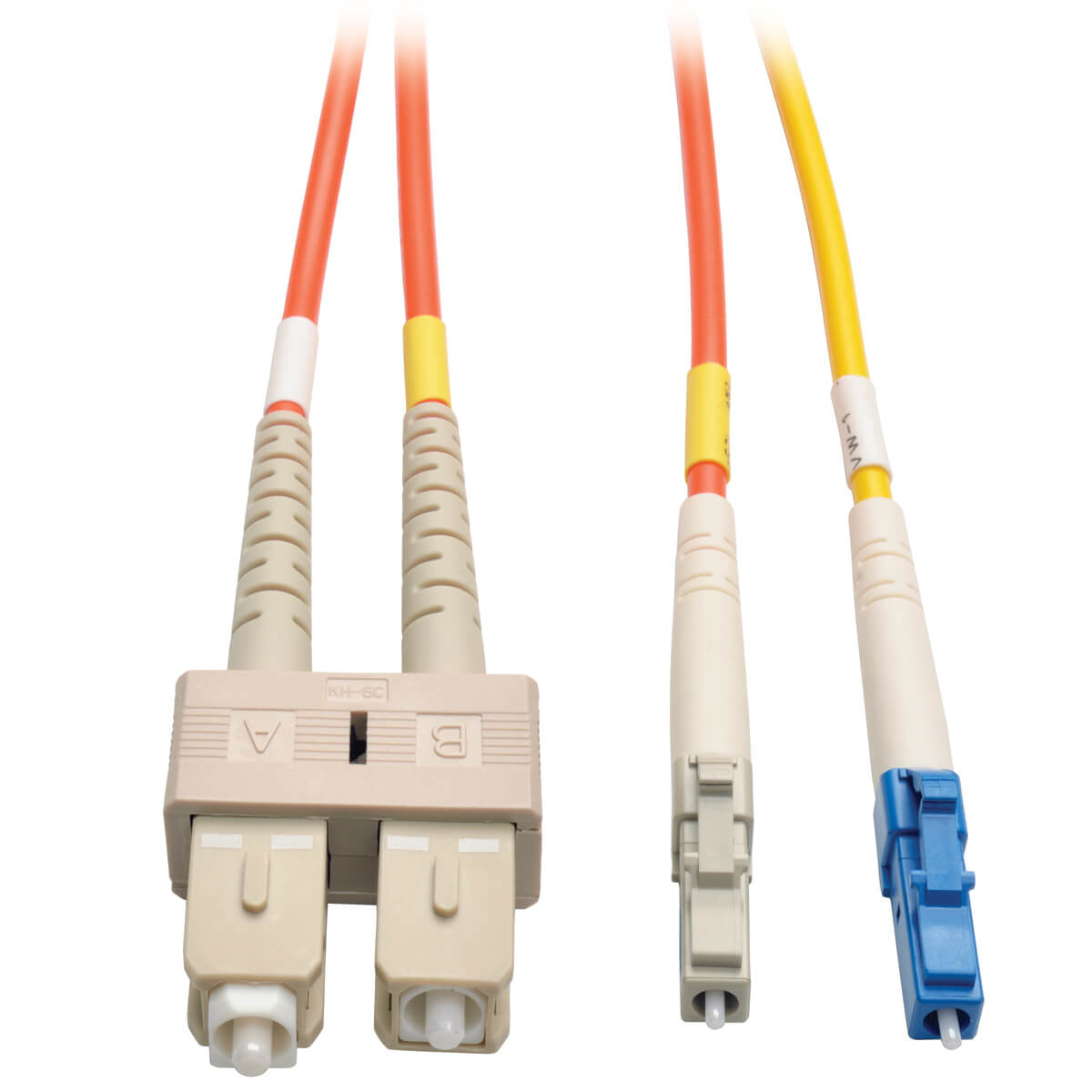Tripp Lite LC - SC, m-m, 3m fiber optic cable 118.1" (3 m) Gray, Orange, Yellow