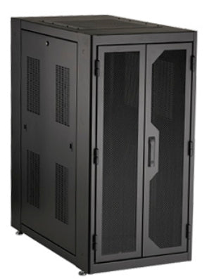 SERVER CABINET-24U,24"WX42"D WITH M6 RAILS,MESH FRONT & MESH REAR DOOR,SOLID SID