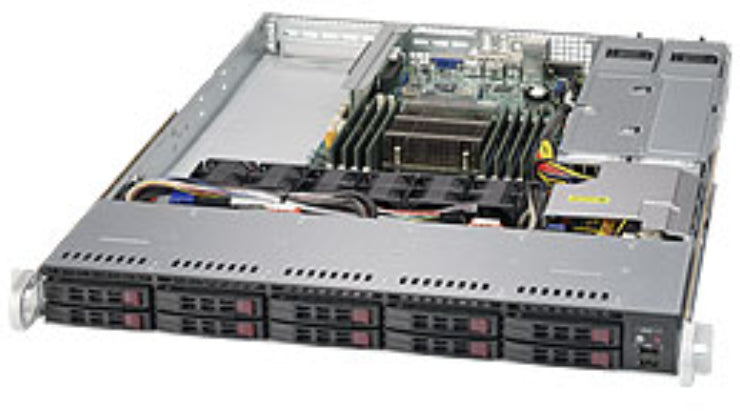 Supermicro 1018R-WC0R Intel® C612 LGA 2011 (Socket R) Rack (1U) Black, Silver