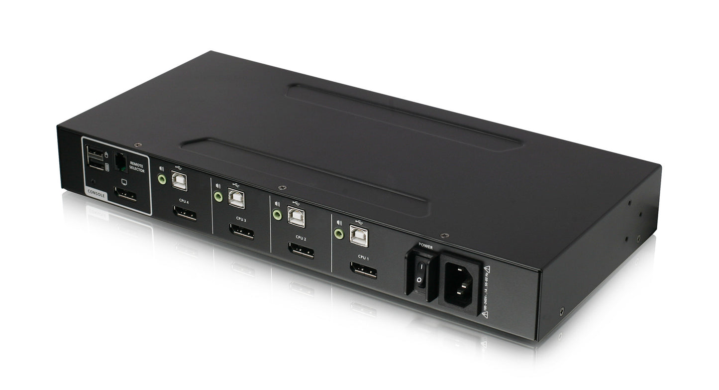 GCS1414TAA4-UN - iogear 4-PORT SINGLE VIEW SECURE KVM SWITCH W/DISPLAYPORT/HDMI AND AUDIO SUPPORT