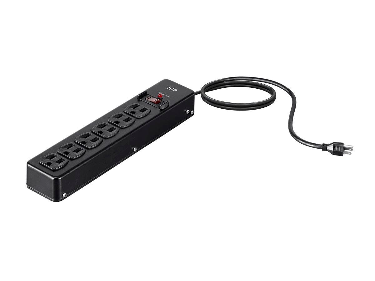 35098 - Monoprice HEAVY DUTY 6 OUTLET METAL SURGE POWER STRIP 540 JOULES WITH 6FT CORD
