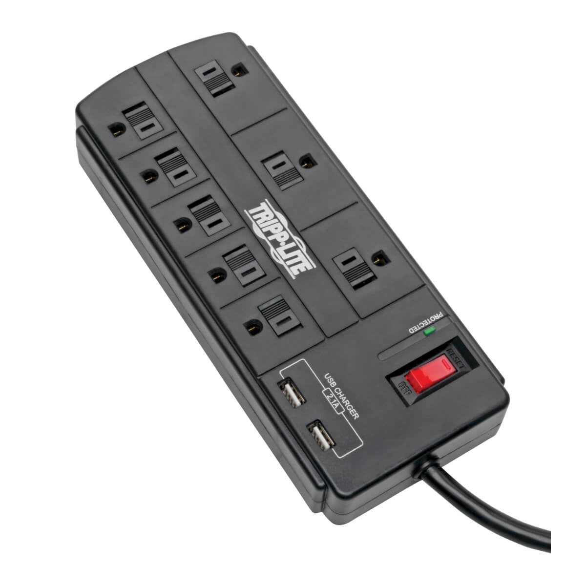 TLP88USBB - Tripp Lite SURGE PROTECTOR STRIP 8-OUTLET 2 USB CHARGING PORTS 8FT CORD