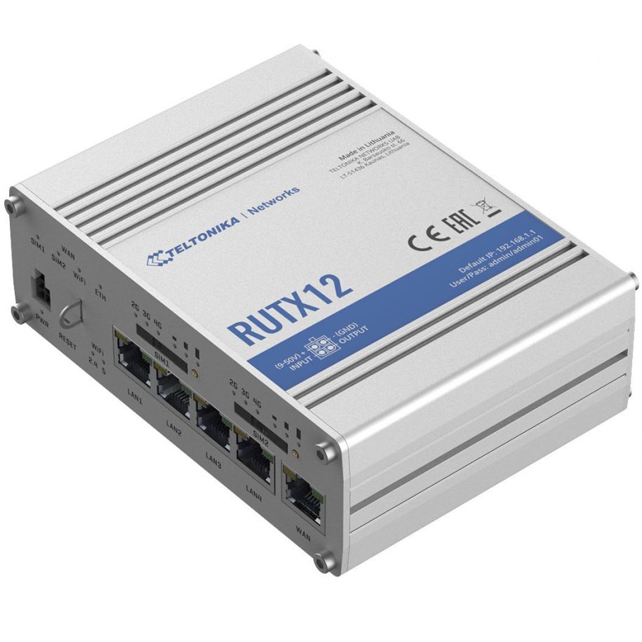 RUTX12200000 - Teltonika RUTX12 4G/LTE Router WLAN