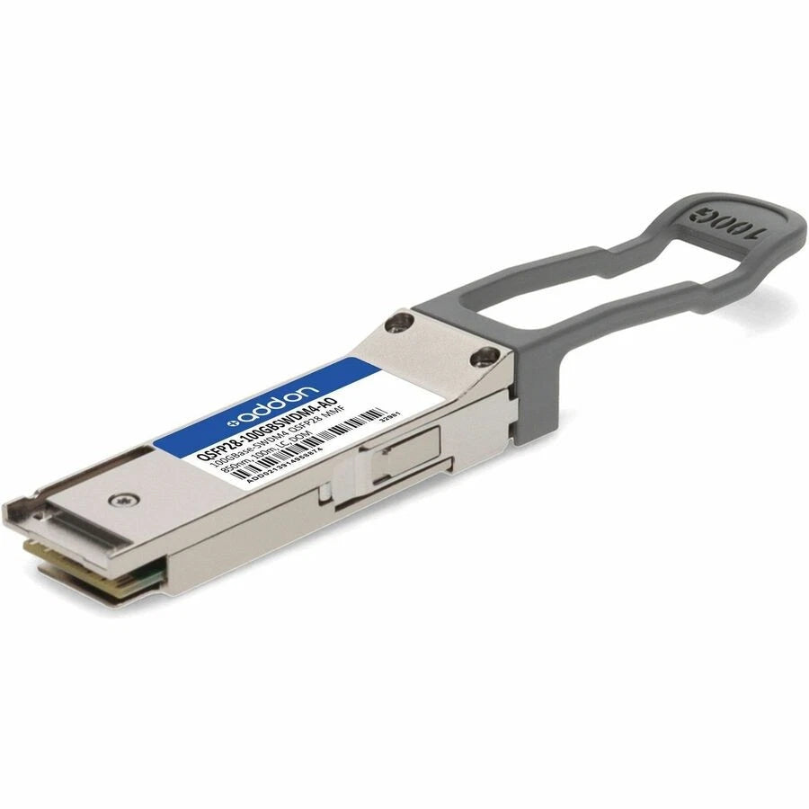 QSFP28100GBSWDM4AO - AddOn MSA and TAA 100GBase-SWDM4 QSFP28 Transceiver MMF 850nm 100m LC DOM