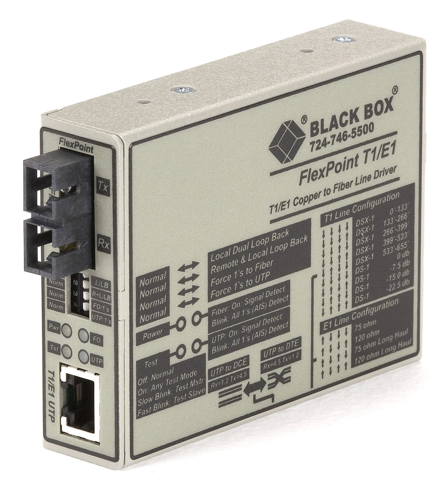 ME662A-SST - Black Box FlexPoint Modular Media Converter RS-232 to Fiber Singlemode