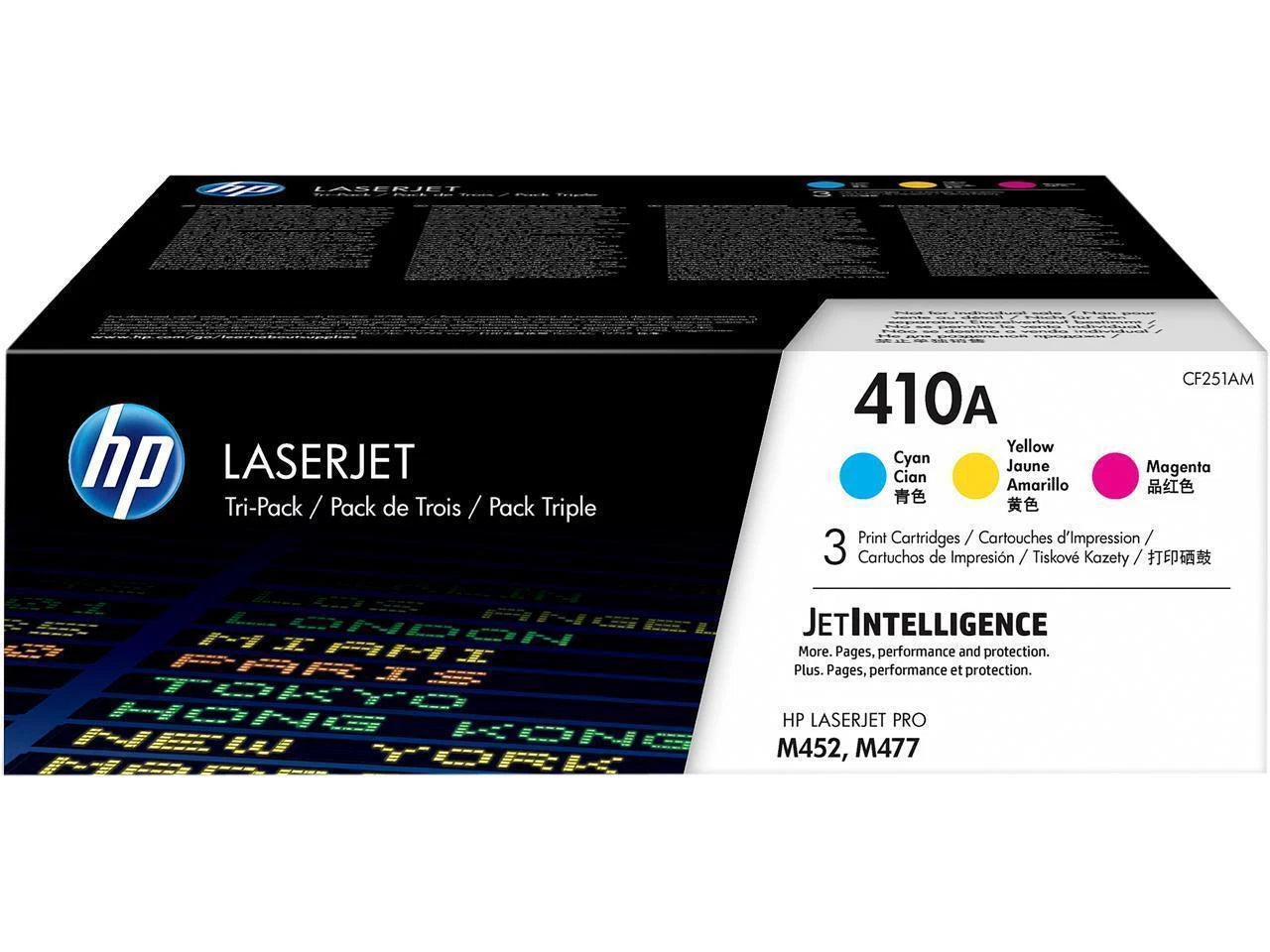 CF251AM - HP 410A LaserJet Toner CartridgeTri-Color Cyan/Magenta/Yellow