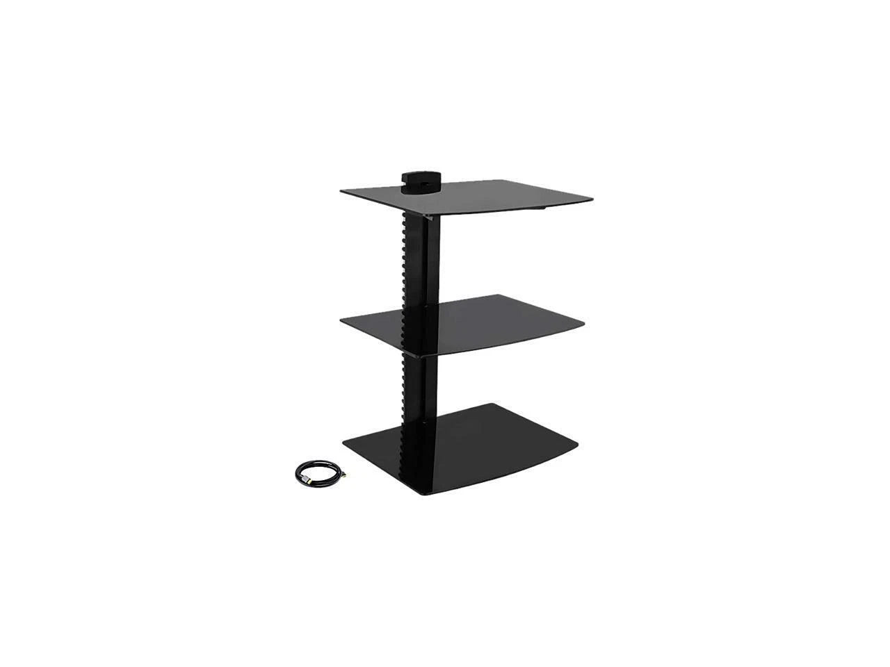 DVD-313-HDMI-BNDLPC1 - Megamounts 7 3 Shelf Tempered Glass Multimedia Mount