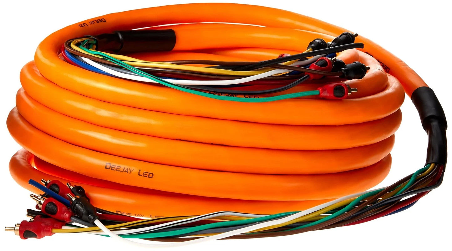 TBHMED36BLUE - Deejay LED DEEJAYLED Blue 36FT 10RCA 3 Power Copper