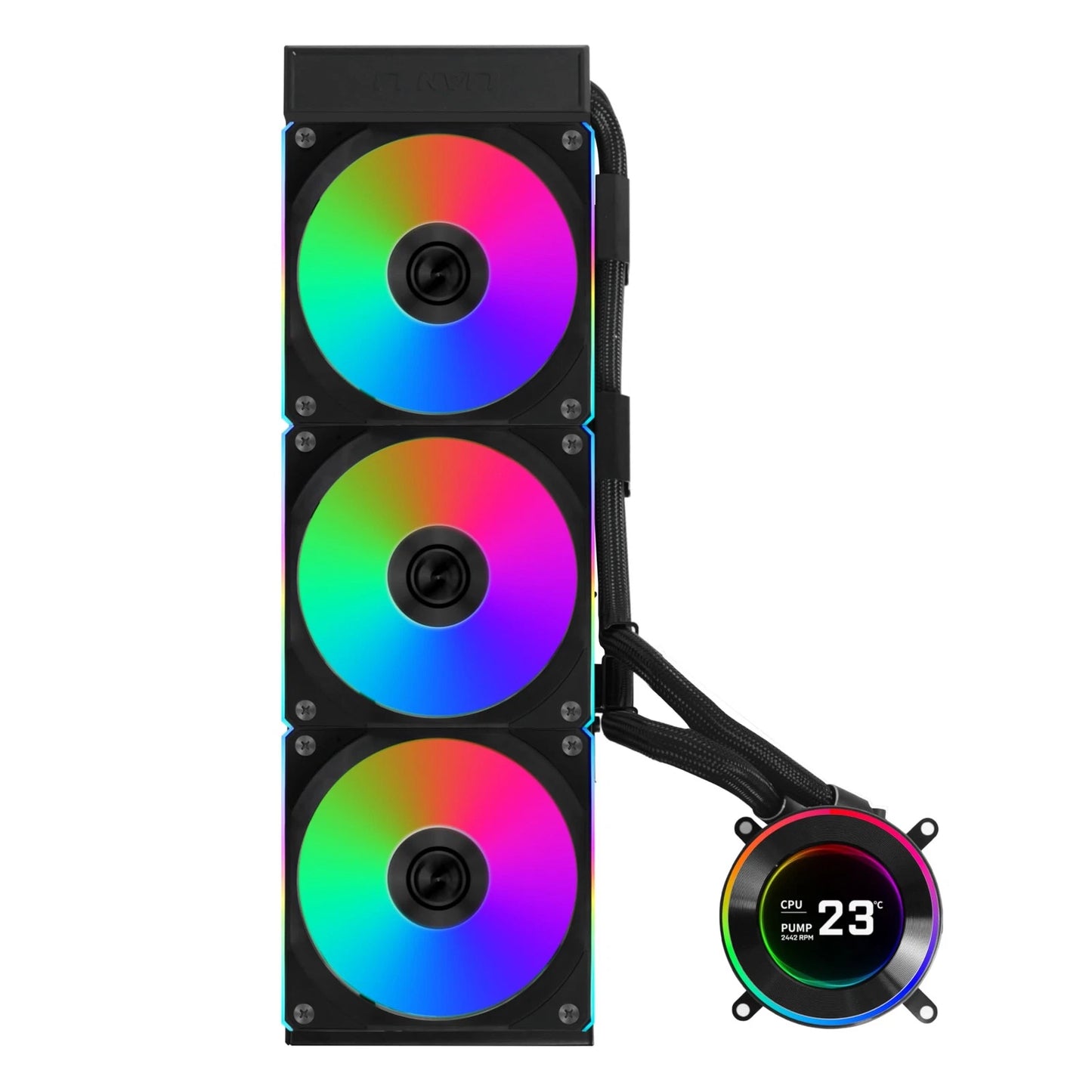 HS2LCD36RB - Lian Li HydroShift II 360 CL RGB Liquid CPU Cooler 360mm AIO 3X 120 RGB Fans