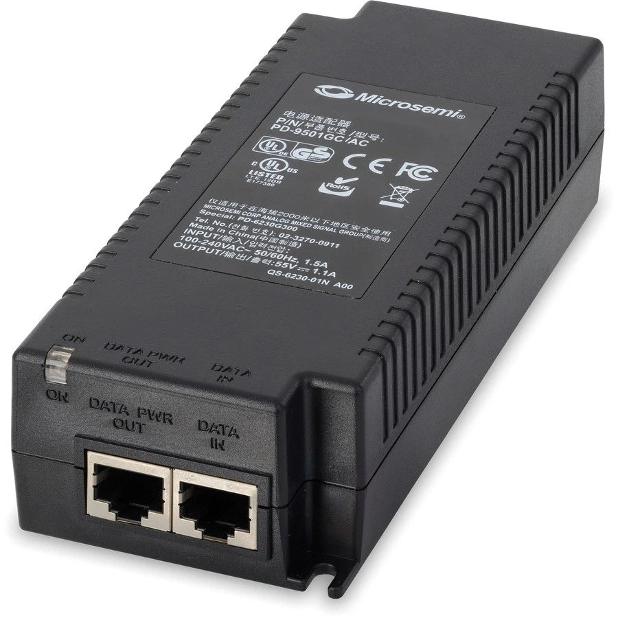 PD9501GCACUS - Microsemi 1 port 60W IEEE 802.3bt-compliant indoor PoE midspan