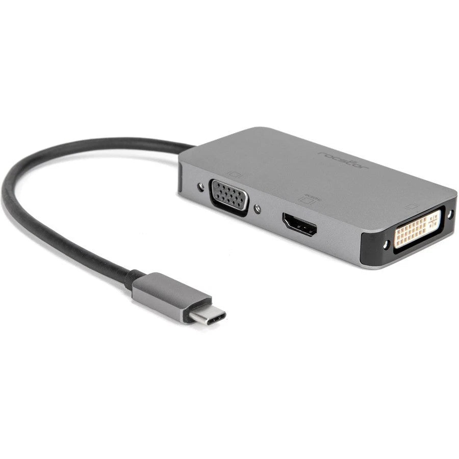 Y10A266A1 - Rocstor Premium USB-C Multiport Hub 3-in-1 HDMI VGA or DVI Adapter
