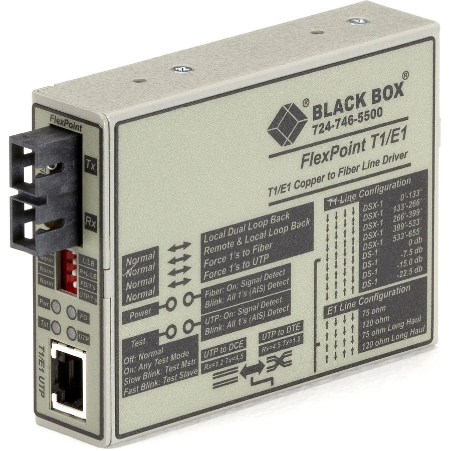 MT663A-SSC - Black Box FlexPoint T1/E1 Transceiver/Media Converter