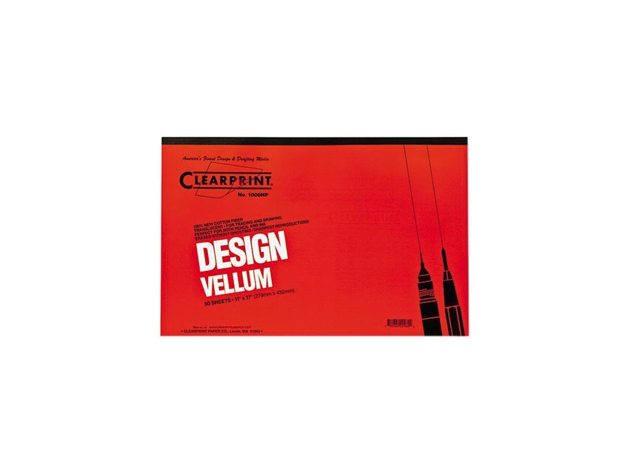 10001416 - ClearPrint Plain Vellum Pad 16 lb Basis Weight Tabloid 11