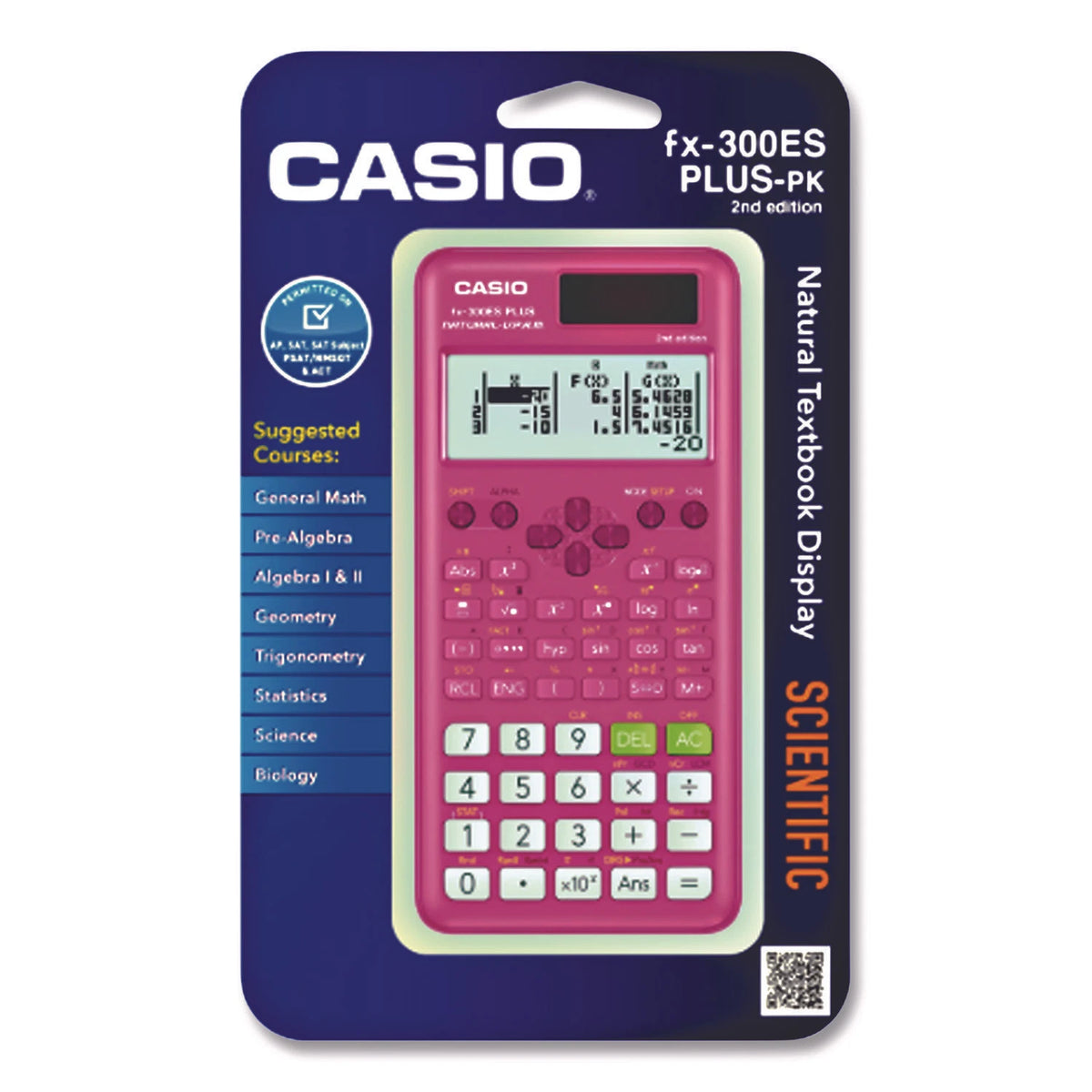 FX-300ESPLS2 - Casio Pink Solar Powered Scientific Calculator