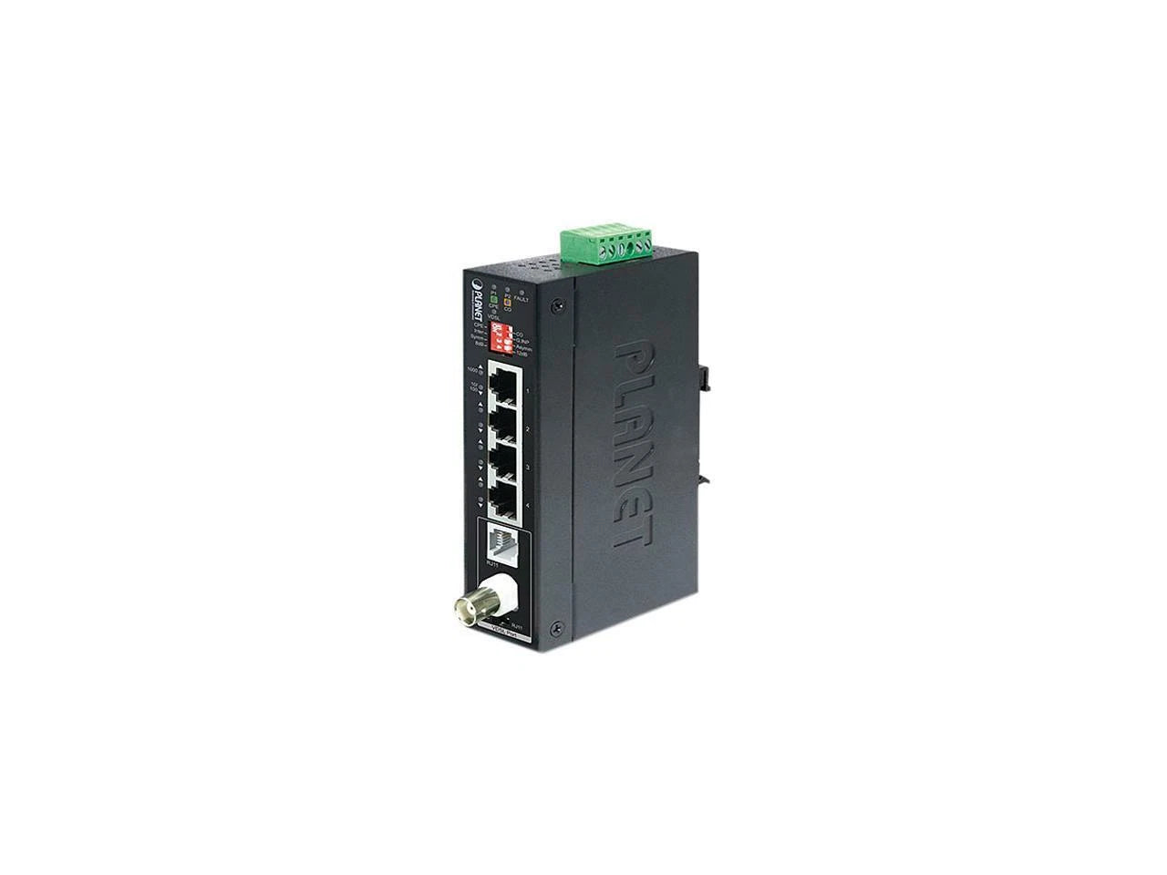 IVC-234GT - Planet Unmanaged Industrial 1-Port BNC RJ11 to 4-Port Gigabit Ethern