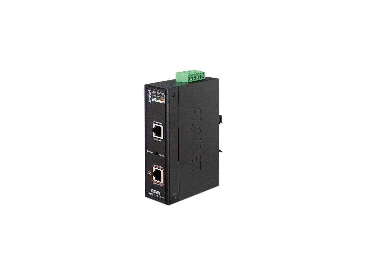 IPOE-171-60W - Planet Industrial Single-Port 10/100/1000 Mbps 802.3bt PoE Injector
