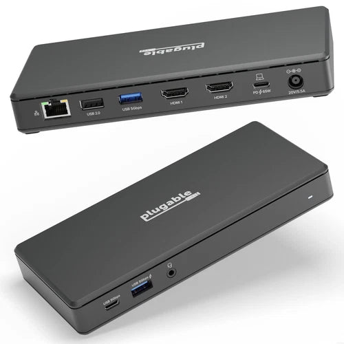 UD-MSTH2 - Plugable USB C Docking Station Dual Monitor 2 HDMI Ports Power Delivery Dock