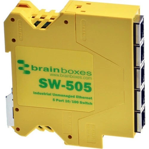 SW-505 - Brainboxes Industrial Compact Ethernet 5 Port Switch DIN Rail Mountable