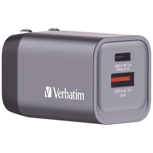 32200 - Verbatim 35W 2-Port GaN Wall Charger