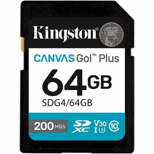 SDG4/64GB - Kingston Canvas Go! Plus 64GB Class 10/UHS-I U3 V30 SDXC